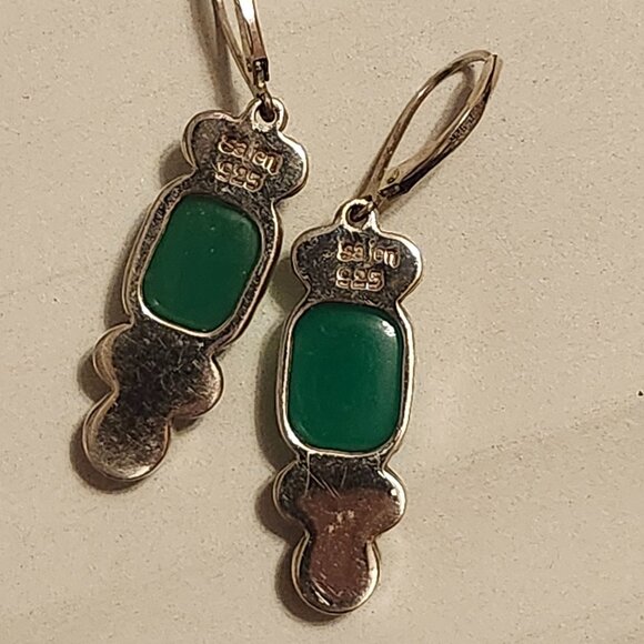 STUNNING SAJEN Chrysoprase and Pearl Silver Pendant and Earring Set BNIP 925 - Picture 6 of 10